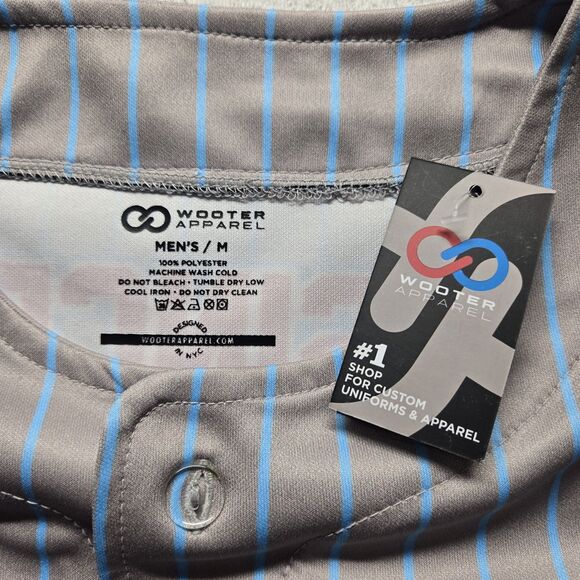 Wooter Apparel Social Club Striped Baseball Jersey Men Medium Sports Athletic - Picture 3 of 5